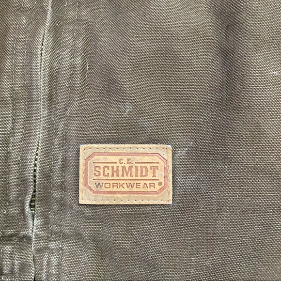 C E SCHMIDT WORKWEAR SHERMAN LINED BROWN CANVAS ZIP FRONT VEST MENS 2XLR POCKETS - Picture 2 of 8